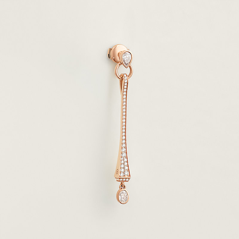 Clou de forge single dangle earring - Rose gold | Hermès USA